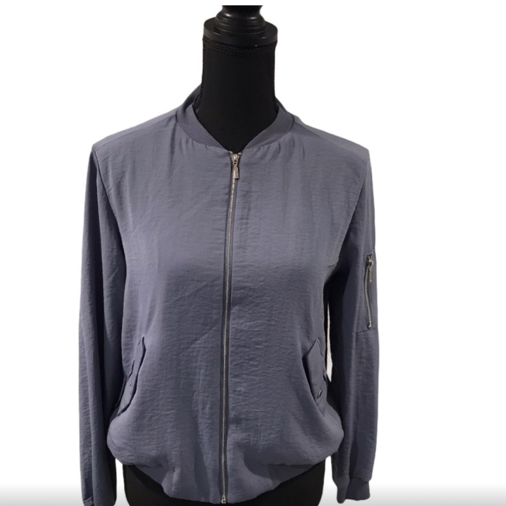 Chic Blue Lightweight Bomber Jacket by Lulus